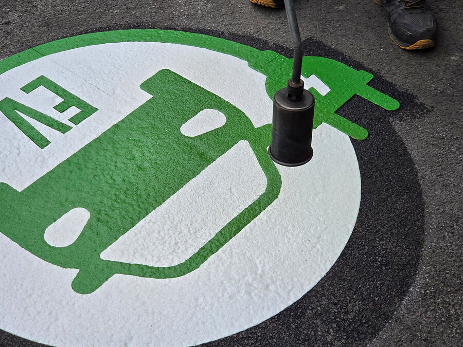 Electric Vehicle Charging Bay Markings